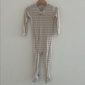 Carter's Beige and White Striped Footie